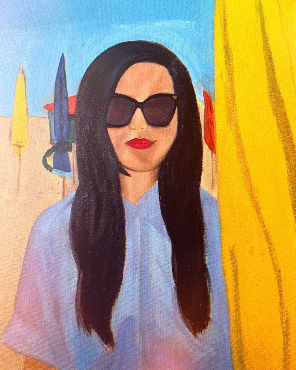 At the Beach in Normandy — Oil on Canvas