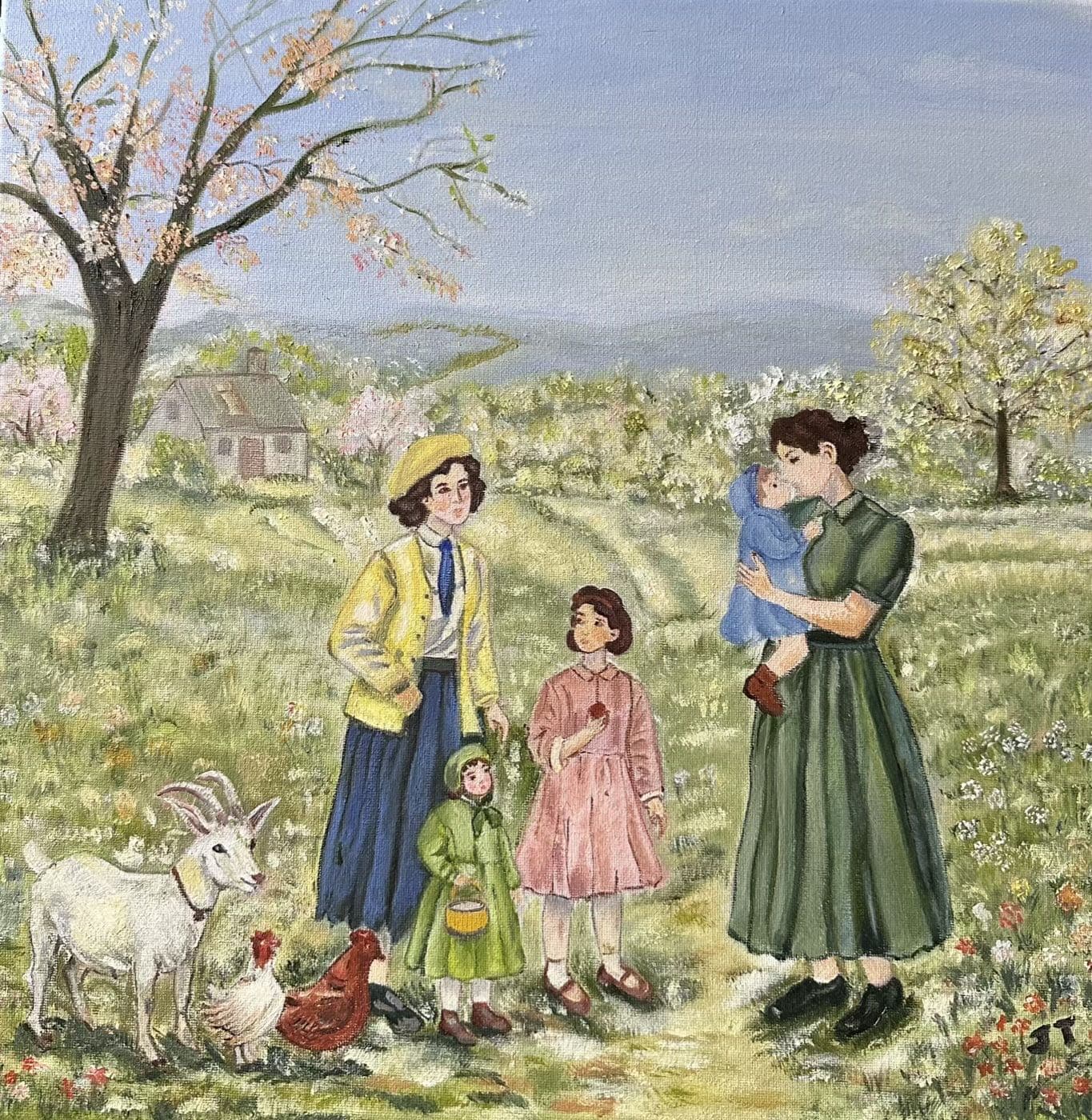 With the Children — Oil on Canvas